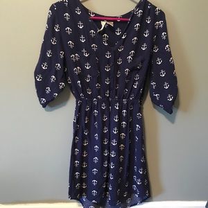 Navy blue anchor either short dress or long shirt.